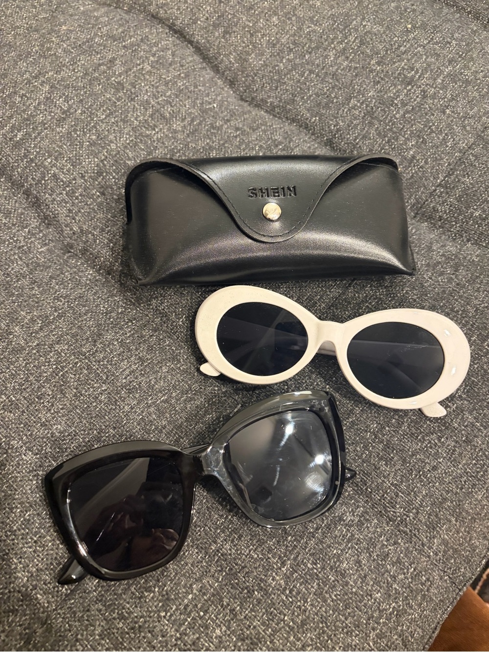 SHEIN Black and White Women's Sunglasses Duo with Black Case